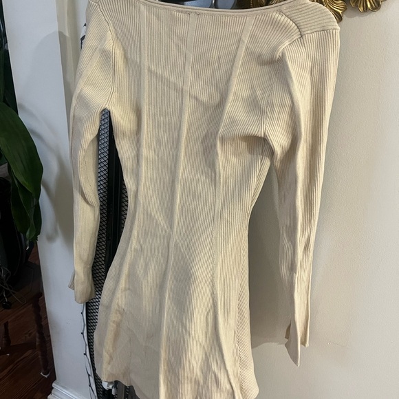 Divided Cream Ribbed Long Sleeve Top - Picture 3 of 4